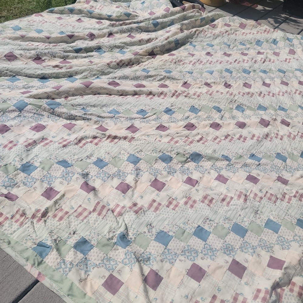 Stunning 86" x 102" Vintage Family Heirloom Complete Duvet Cover Quilt King Size